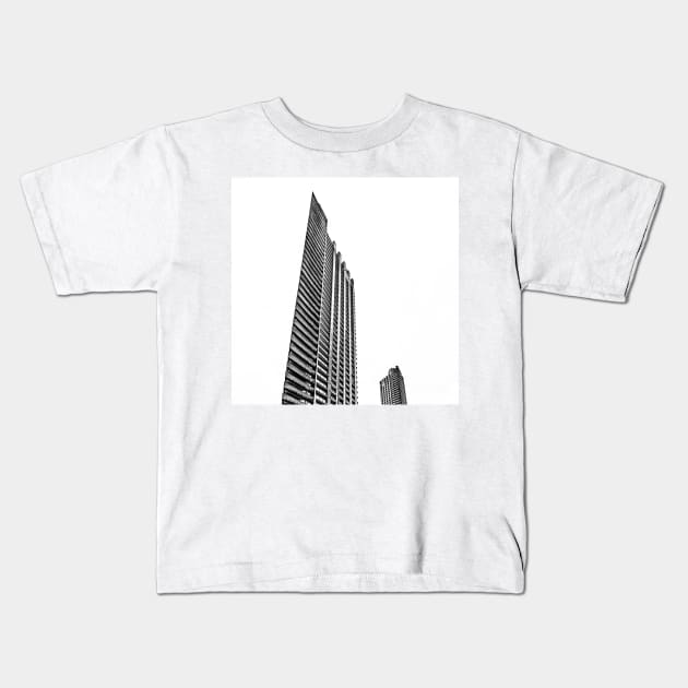 Barbican in black and white Kids T-Shirt by Sampson-et-al